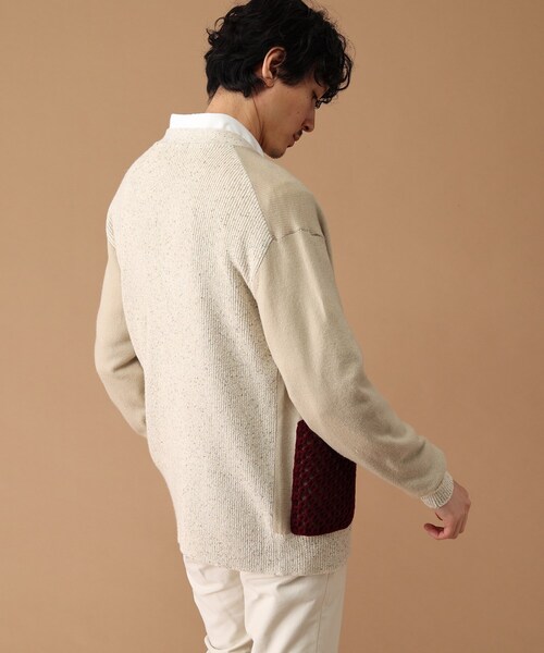 40ct&525(フォーティーカラッツアンドゴーニーゴ)の「◆クロシェ編みポケットカーディガン(カーディガン/ボレロ・メンズ・チャコール/ベージュ系4・03/02)」の16枚目の写真