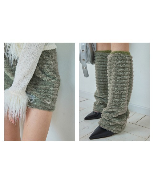 ★CRANK★LEG WARMER MINI SKIRT_PU★正規品/韓国直送料込/人気 CRANK（クランク）の「【CRANK/クランク】LEG WARMER MINI