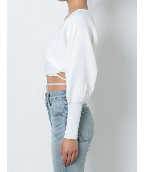 GYDA(ジェイダ)の「2WAYカシュクールリブニットトップス(ニット/セーター・レディース・ブラック/オフホワイト・FREE)」の22枚目の写真