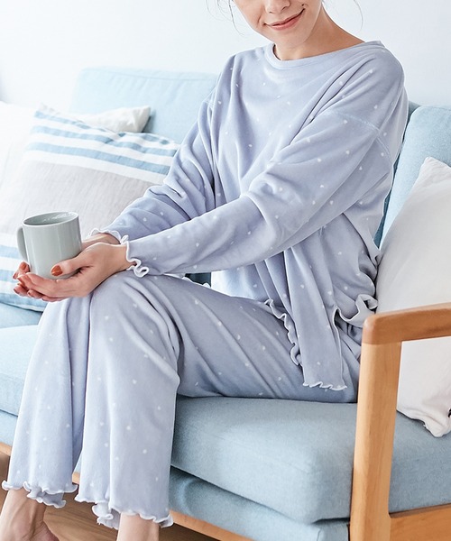 CROSSPLUS ONLINE（クロスプラスオンライン）の「【MUSEE/ミュゼ】あったか起毛ルームウェア上下セット（ルームウェア/パジャマ・レディース・サックスブルー/ピンク/ラベンダー・M/L）」の21枚目の写真