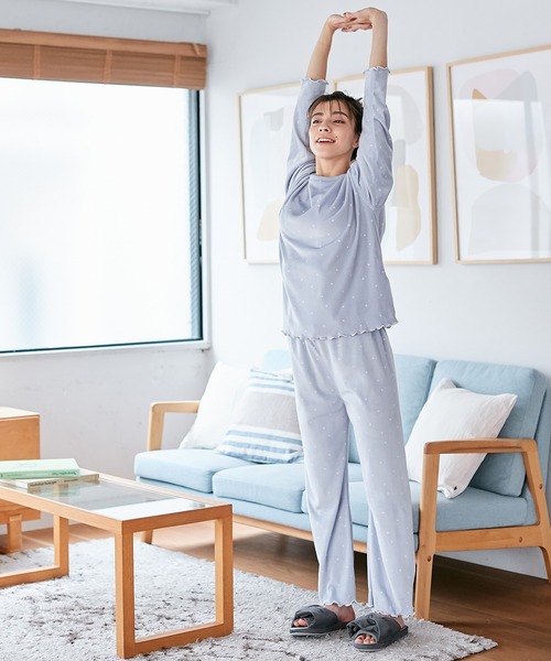 CROSSPLUS ONLINE（クロスプラスオンライン）の「【MUSEE/ミュゼ】あったか起毛ルームウェア上下セット（ルームウェア/パジャマ・レディース・サックスブルー/ピンク/ラベンダー・M/L）」の17枚目の写真