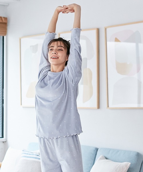 CROSSPLUS ONLINE（クロスプラスオンライン）の「【MUSEE/ミュゼ】あったか起毛ルームウェア上下セット（ルームウェア/パジャマ・レディース・サックスブルー/ピンク/ラベンダー・M/L）」の18枚目の写真