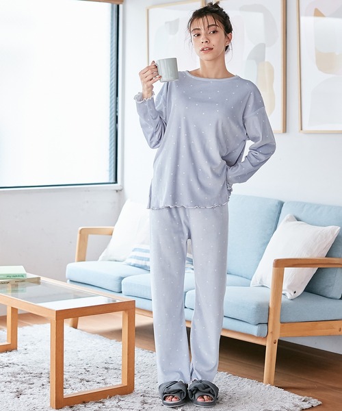 CROSSPLUS ONLINE（クロスプラスオンライン）の「【MUSEE/ミュゼ】あったか起毛ルームウェア上下セット（ルームウェア/パジャマ・レディース・サックスブルー/ピンク/ラベンダー・M/L）」の19枚目の写真
