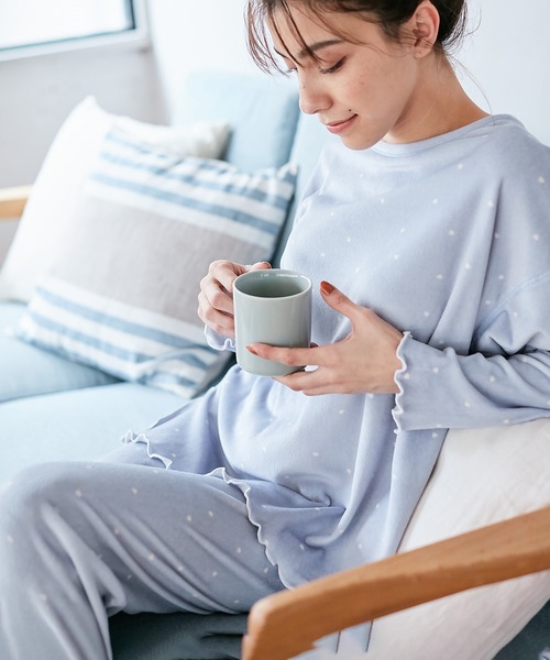 CROSSPLUS ONLINE（クロスプラスオンライン）の「【MUSEE/ミュゼ】あったか起毛ルームウェア上下セット（ルームウェア/パジャマ・レディース・サックスブルー/ピンク/ラベンダー・M/L）」の16枚目の写真