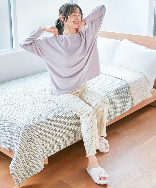 CROSSPLUS ONLINE（クロスプラスオンライン）の「【MUSEE/ミュゼ】あったか起毛ルームウェア上下セット（ルームウェア/パジャマ・レディース・サックスブルー/ピンク/ラベンダー・M/L）」の20枚目の写真