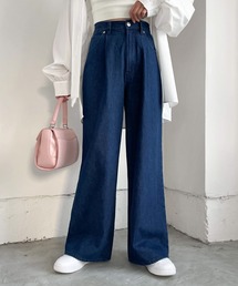 Heather | ハイウエストデニムワイドパンツ　184434(デニムパンツ)