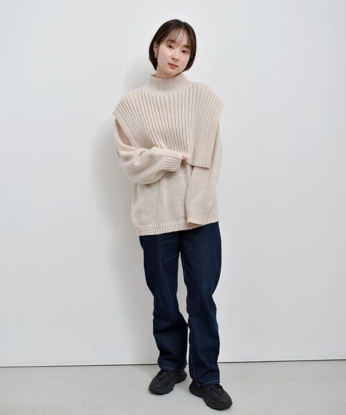 RETRO GIRL(レトロガール)の「ニットレイヤードSET(ニット/セーター・レディース・ブラック/ナチュラル/グリーン・FREE)」の22枚目の写真