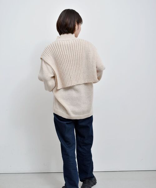 RETRO GIRL(レトロガール)の「ニットレイヤードSET(ニット/セーター・レディース・ブラック/ナチュラル/グリーン・FREE)」の4枚目の写真