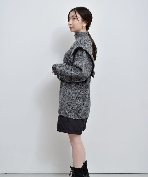 RETRO GIRL(レトロガール)の「ニットレイヤードSET(ニット/セーター・レディース・ブラック/ナチュラル/グリーン・FREE)」の11枚目の写真