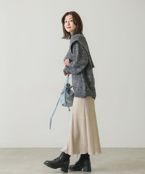 RETRO GIRL(レトロガール)の「ニットレイヤードSET(ニット/セーター・レディース・ブラック/ナチュラル/グリーン・FREE)」の6枚目の写真