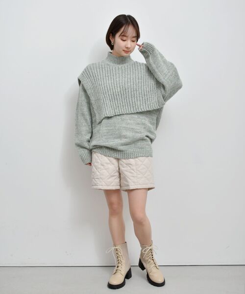 RETRO GIRL(レトロガール)の「ニットレイヤードSET(ニット/セーター・レディース・ブラック/ナチュラル/グリーン・FREE)」の13枚目の写真