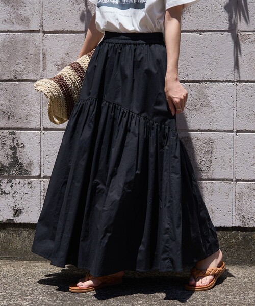 FREAK'S STORE(フリークスストア)の「ラウンドティアードスカート(スカート・レディース・その他1/オフホワイト/ブラック・フリ-)」の2枚目の写真