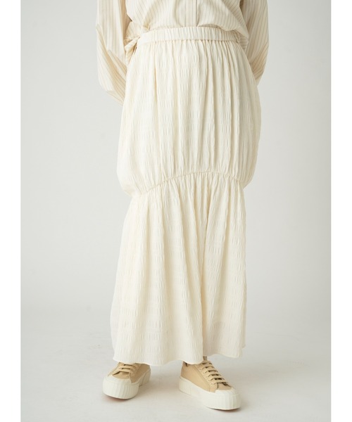 emmi（エミ）の「【emmi atelier】シャーリングイージースカート（スカート・レディース・ブラック/ホワイト/オレンジ・0/1）」の16枚目の写真