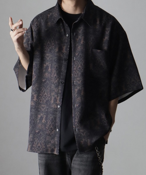 welise/ウェライズ】リッチドレープスムース 総柄 ハーフスリーブ