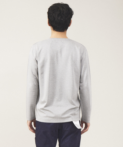 ABAHOUSE GRAY(アバハウスグレイ)の「【Vネック】ポンチ 長袖 Tシャツ(Tシャツ/カットソー・メンズ・ホワイト/ライトグレー/ブラック/ネイビー・46/48)」の14枚目の写真