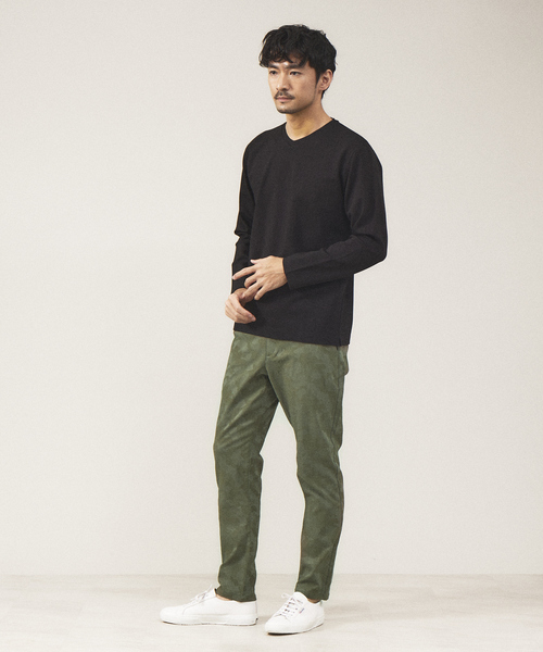 ABAHOUSE GRAY(アバハウスグレイ)の「【Vネック】ポンチ 長袖 Tシャツ(Tシャツ/カットソー・メンズ・ホワイト/ライトグレー/ブラック/ネイビー・46/48)」の22枚目の写真