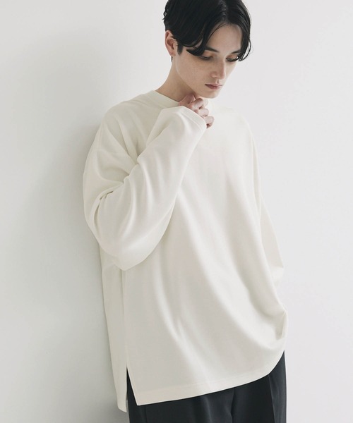 Anchor Smith(アンカー スミス)の「ハイポンチ ビッグシルエットドレープ長袖カットソー(Tシャツ/カットソー・メンズ・ベージュ/ライトグレー/ホワイト/グリーン系/ブラック/グレイッシュブルー/ワイン/ブルー・M/L)」の1枚目の写真