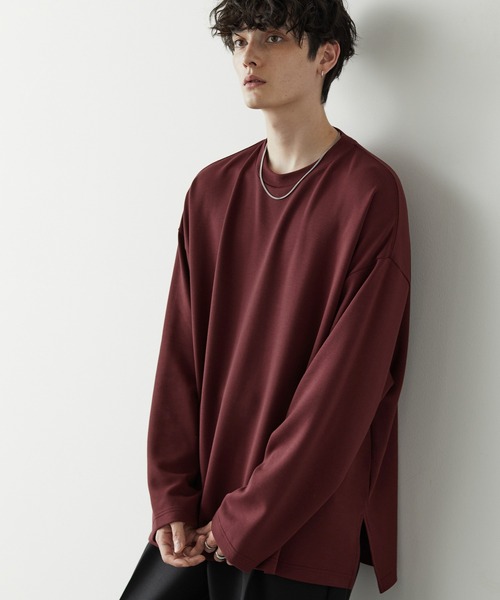 Anchor Smith(アンカー スミス)の「ハイポンチ ビッグシルエットドレープ長袖カットソー(Tシャツ/カットソー・メンズ・ベージュ/ライトグレー/ホワイト/グリーン系/ブラック/グレイッシュブルー/ワイン/ブルー・M/L)」の8枚目の写真
