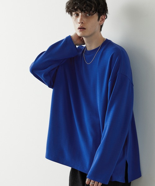 Anchor Smith(アンカー スミス)の「ハイポンチ ビッグシルエットドレープ長袖カットソー(Tシャツ/カットソー・メンズ・ベージュ/ライトグレー/ホワイト/グリーン系/ブラック/グレイッシュブルー/ワイン/ブルー・M/L)」の6枚目の写真