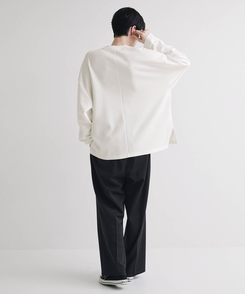 Anchor Smith(アンカー スミス)の「ハイポンチ ビッグシルエットドレープ長袖カットソー(Tシャツ/カットソー・メンズ・ベージュ/ライトグレー/ホワイト/グリーン系/ブラック/グレイッシュブルー/ワイン/ブルー・M/L)」の10枚目の写真