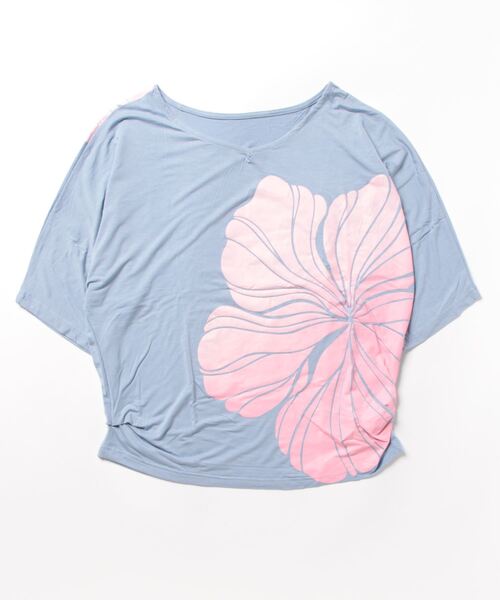Maunaloa(マウナロア)の「【Maunaloa】ハイビドルマントップス(Tシャツ/カットソー・レディース・ブラック/グレー/チャコール/ブラック×ピンク・L/M)」の3枚目の写真