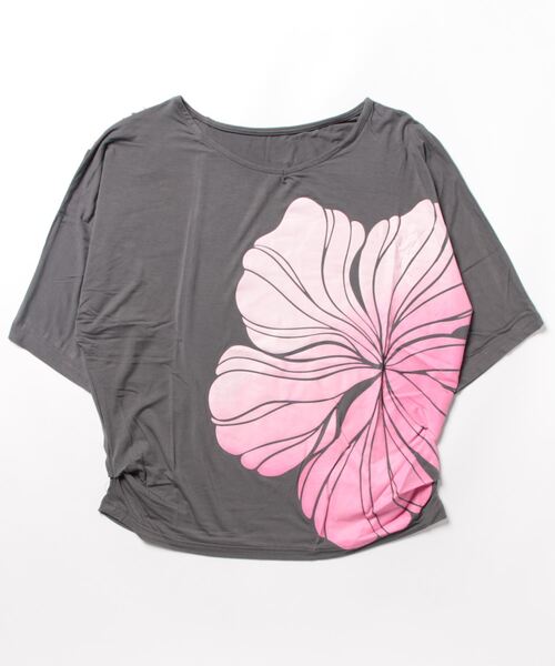 Maunaloa(マウナロア)の「【Maunaloa】ハイビドルマントップス(Tシャツ/カットソー・レディース・ブラック/グレー/チャコール/ブラック×ピンク・L/M)」の8枚目の写真