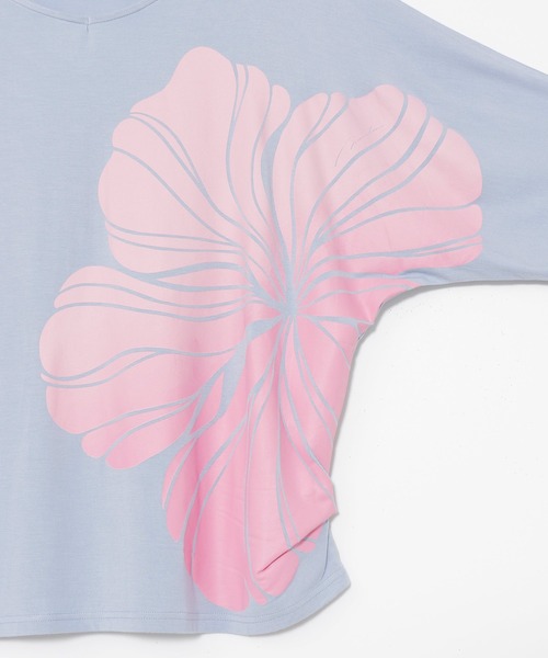 Maunaloa(マウナロア)の「【Maunaloa】ハイビドルマントップス(Tシャツ/カットソー・レディース・ブラック/グレー/チャコール/ブラック×ピンク・L/M)」の6枚目の写真