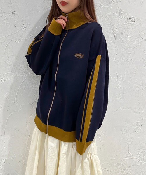 apres jour mignon（アプレジュールミニョン）の「スポンディッシュトラックジャケット【ZOZOTOWN限定アイテム】（その他トップス・レディース・ミント/アイボリー/ネイビー・X-LARGE/フリー）」の3枚目の写真