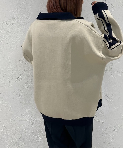 apres jour mignon（アプレジュールミニョン）の「スポンディッシュトラックジャケット【ZOZOTOWN限定アイテム】（その他トップス・レディース・ミント/アイボリー/ネイビー・X-LARGE/フリー）」の9枚目の写真