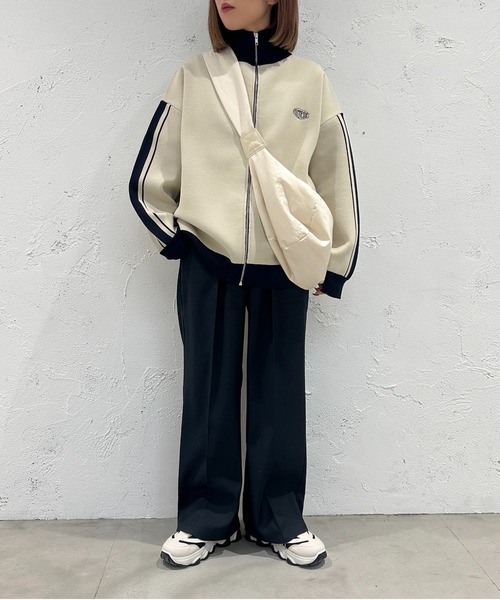 apres jour mignon（アプレジュールミニョン）の「スポンディッシュトラックジャケット【ZOZOTOWN限定アイテム】（その他トップス・レディース・ミント/アイボリー/ネイビー・X-LARGE/フリー）」の11枚目の写真