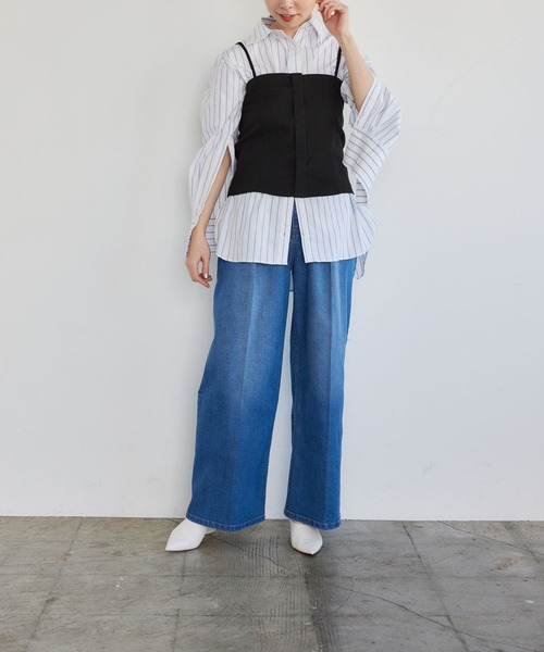 LEPSIM(レプシィム)の「【FOR I SERIES】ボタンツキビスチェ 190582(チューブトップ・レディース・ベージュ/ブラック・MEDIUM/LARGE/SMALL)」の5枚目の写真