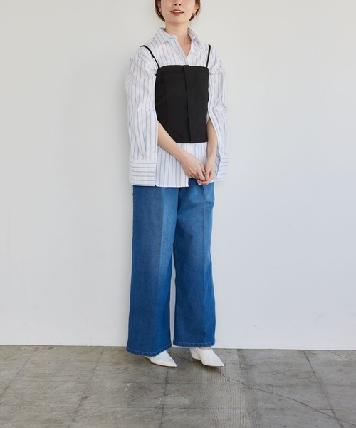 LEPSIM(レプシィム)の「【FOR I SERIES】ボタンツキビスチェ 190582(チューブトップ・レディース・ベージュ/ブラック・MEDIUM/LARGE/SMALL)」の6枚目の写真