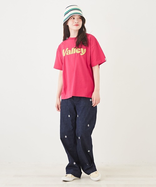 CUBE SUGAR(キューブシュガー)の「汗ジミ防止カットソーロゴプリントTシャツ(Tシャツ/カットソー・レディース・キャメル/ピンク/マルチ/トップグレー/ブルー・M)」の11枚目の写真