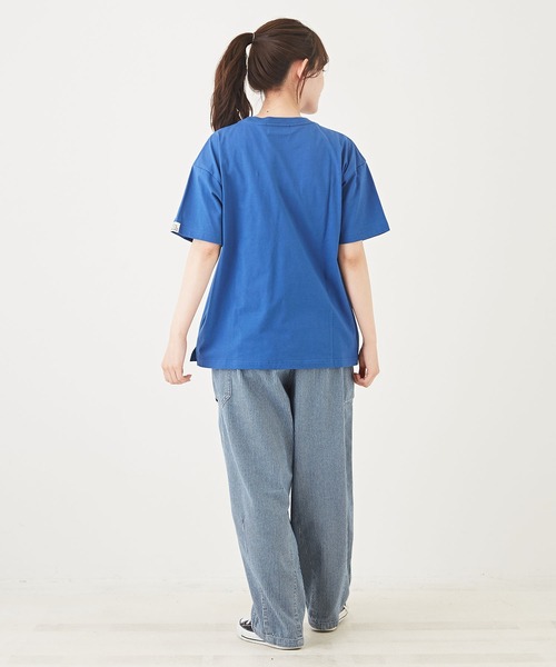 CUBE SUGAR(キューブシュガー)の「汗ジミ防止カットソーロゴプリントTシャツ(Tシャツ/カットソー・レディース・キャメル/ピンク/マルチ/トップグレー/ブルー・M)」の18枚目の写真