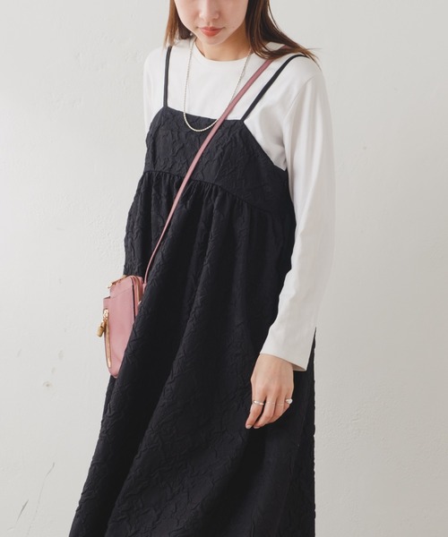 Pal collection（パルコレクション）の「ふくれジャガードキャミワンピース（ワンピース・レディース・グレー系その他/ブラック・FREE）」の22枚目の写真
