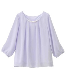 2WAYシフォンタックブラウス(7分袖)
