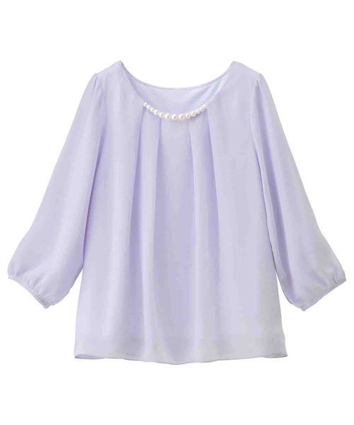 alotta(アロッタ)の「2WAYシフォンタックブラウス(7分袖)(シャツ/ブラウス・レディース・グリーン/イエロー/ライトグレー/グレイッシュブルー/レディッシュグレー/オフホワイト/ライトピンク/ブラック/オレンジ系その他/ネイビー/ラベンダー・MEDIUM/LARGE/XXXX-LARGE/XXX-LARGE/SMALL/XX-LARGE/X-LARGE)」の8枚目の写真