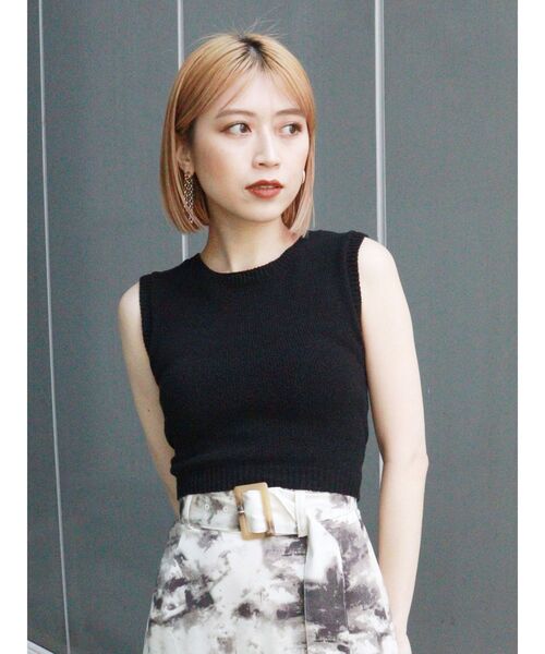 MURUA(ムルーア)の「ファインベーシックニットタンク(タンクトップ・レディース・ブラック/グリーン/アイボリー/モカ・FREE)」の8枚目の写真