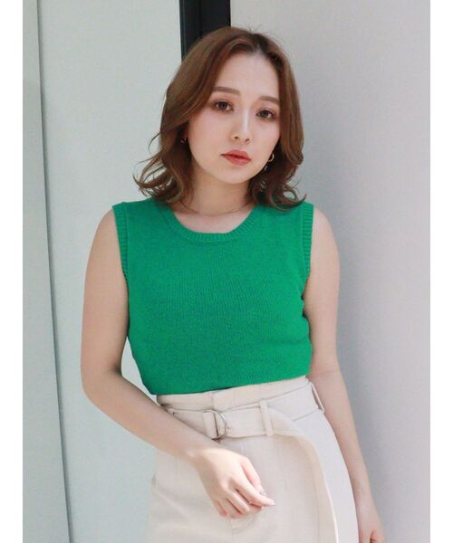 MURUA(ムルーア)の「ファインベーシックニットタンク(タンクトップ・レディース・ブラック/グリーン/アイボリー/モカ・FREE)」の17枚目の写真