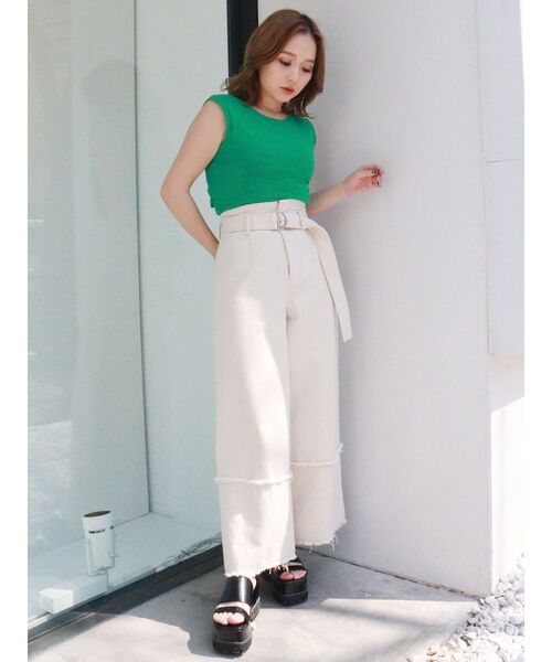 MURUA(ムルーア)の「ファインベーシックニットタンク(タンクトップ・レディース・ブラック/グリーン/アイボリー/モカ・FREE)」の18枚目の写真