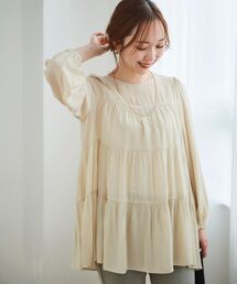 le.coeur blanc | ドビーストライプティアードブラウス(シャツ/ブラウス)