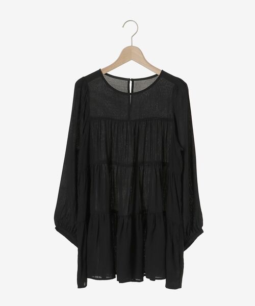 le.coeur blanc（ルクールブラン）の「ドビーストライプティアードブラウス（シャツ/ブラウス・レディース・ブラック/オリーブ/アイボリー・38）」の14枚目の写真