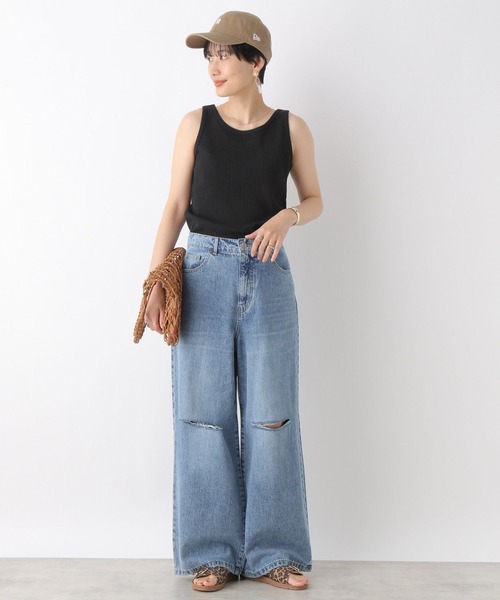 LEPSIM(レプシィム)の「2WAYリブタンク 163533(タンクトップ・レディース・ブラウン/ライトグリーン/ブラック/アイボリー/ホワイト×ブラック・LARGE/MEDIUM)」の17枚目の写真