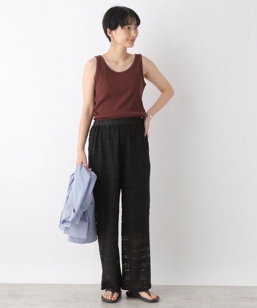 LEPSIM(レプシィム)の「2WAYリブタンク 163533(タンクトップ・レディース・ブラウン/ライトグリーン/ブラック/アイボリー/ホワイト×ブラック・LARGE/MEDIUM)」の20枚目の写真