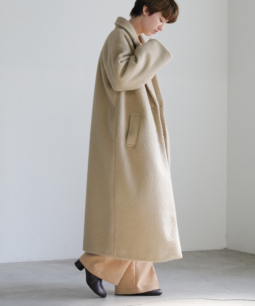 select MOCA（セレクトモカ）の「シャギーロングチェスターコート（チェスターコート・レディース・ブラック/グレイッシュベージュ/チャコールグレー・FREE）」の10枚目の写真