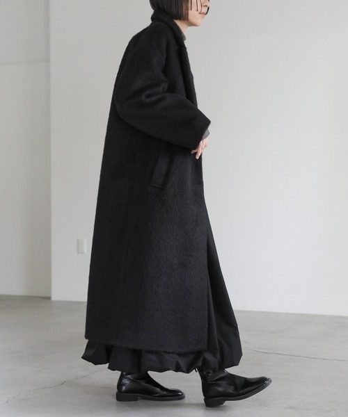 select MOCA（セレクトモカ）の「シャギーロングチェスターコート（チェスターコート・レディース・ブラック/グレイッシュベージュ/チャコールグレー・FREE）」の19枚目の写真