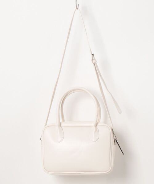 florist（フローリスト）の「【2WAY/3WAY】スクエアシルエットのシンプルレザーハンドバッグ/ショルダーバッグ（ボストンバッグ・レディース・ライトブルー/ホワイト/ブラック・FREE）」の18枚目の写真