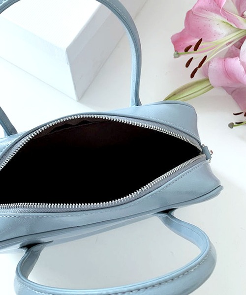 florist（フローリスト）の「【2WAY/3WAY】スクエアシルエットのシンプルレザーハンドバッグ/ショルダーバッグ（ボストンバッグ・レディース・ライトブルー/ホワイト/ブラック・FREE）」の16枚目の写真