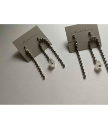 【Chesara】クォーツ×ボールチェーンピアス(MA)