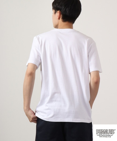 PEANUTS(ピーナッツ)の「PEANUTS チェーンステッチ Tシャツ 半袖(Tシャツ/カットソー・レディース・オフホワイト/カーキ/グレイッシュブルー/チャコール/ブラック/ホワイト・M/L/LL)」の21枚目の写真